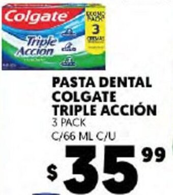 Merco Pasta Dental Colgate Triple Acción 3 Pack C/66ml C/U oferta