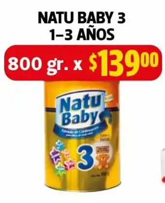 Farmacias Guadalajara Natu Baby 3 1-3 Años 800gr oferta