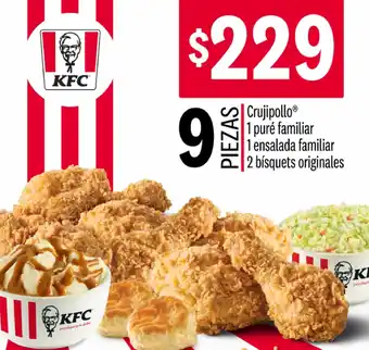 KFC Crujipollo 1 Puré Familiar 1 Ensalada Familiar 2 Bísquets Originales 9 Piezas oferta