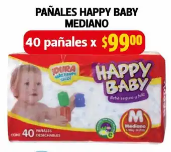 Farmacias Guadalajara Pañales Happy Baby Mediano 40 pañales oferta