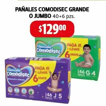 Farmacias Guadalajara Pañales Comodisec Grande o Jumbo 40+6 pzs oferta