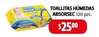 Farmacias Guadalajara Toallitas Humedas Absorsec 120 pzs oferta