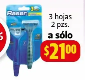 Farmacias Guadalajara Rastrillos Raser 3 hojas 2 pzs a solo oferta