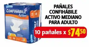 Farmacias Guadalajara Pañales Confihabile Activo Mediano para Adulto 10 pañales oferta