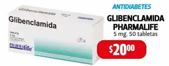 Farmacias Guadalajara Antidiabetes Glibenclamida Pharmalife 5mg 50 tabletas oferta