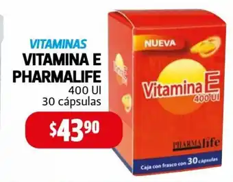 Farmacias Guadalajara Vitamina E Pharmalife 400 UI 30 capsulas oferta