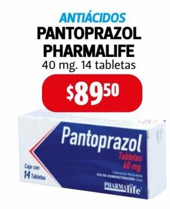 Farmacias Guadalajara Antiacidos Pantoprazol Pharmalife 40 mg 14 tabletas oferta