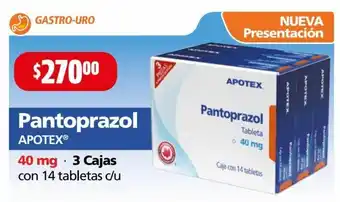 Pantoprazol APOTEX 40 mg 3 Cajas con 14 tabletas c/u