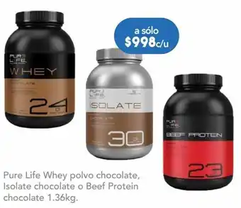 Farmacia San Pablo Pure life nutrition whey proteína en polvo sabor chocolate oferta
