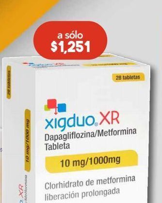 Farmacia San Pablo Xigduo xr 28 tableta caja depagliflozin 10 mg metformina 1000 mg oferta