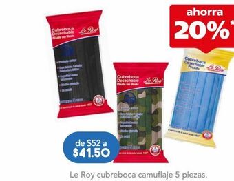 Farmacia San Pablo Le roy cubreboca desechable plisado diseño militar oferta
