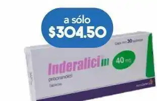 Inderalici 30 tabletas caja propranolol 40 mg