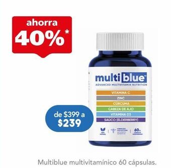 Farmacia San Pablo Multiblue multivitamínico 60 cápsula frasco vitamina d3 10 mg oferta