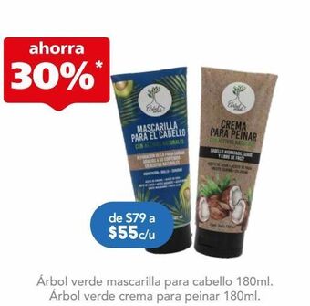 Farmacia San Pablo Árbol verde crema para peinar con aceite de coco, trigo, jojoba y colágeno oferta
