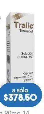 Farmacia San Pablo Tralic gotas 10 ml solución frasco gotero clorhidrato de tramadol 100 mg oferta