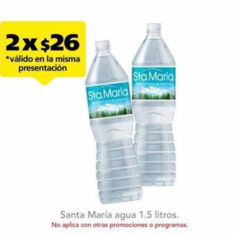 Farmacia San Pablo Sta. maría agua pura de manantial 1.5 l oferta