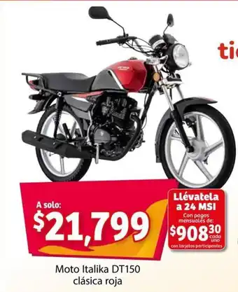 Soriana Express Moto Italika DT150 clasica roja oferta