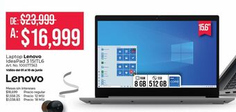 Office Depot Laptop lenovo ideapad 3 15itl6 oferta