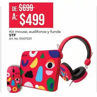 Office Depot Kit mouse, audífonos y funda stf oferta