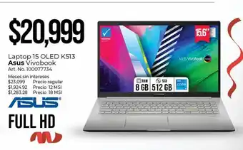 Office Depot Laptop asus vivobook 15 oled k513 oferta