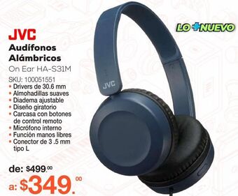 Audífonos jvc ha-s31m / on ear / azul