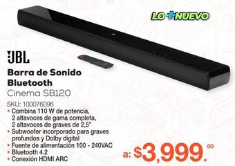 RadioShack Barra de sonido bluetooth jbl cinema sb120 / negro oferta