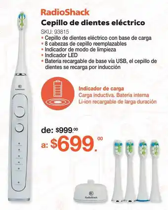 RadioShack Cepillo de dientes eléctrico radioshack / blanco oferta