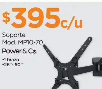 Soporte para tv power and co. de 26 a 70 pulgadas mp10-70