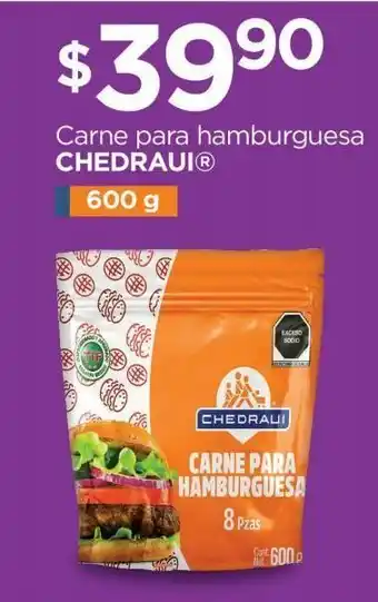 Chedraui Carne para hamburguesa chedraui 600g oferta