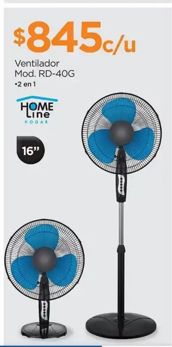 Chedraui Ventilador home line rd-40g 16" 2en1 oferta