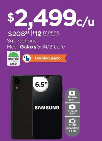Chedraui Celular samsung galaxy a03 core 32gb oferta