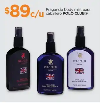 Fragancia body mist para caballero polo club