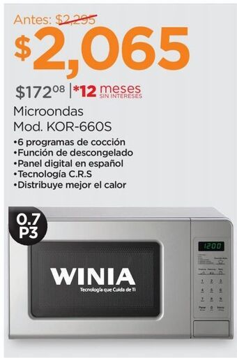 $775.03 - Bodega Aurrerá - Microondas marca Daewoo 7\