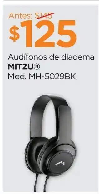 Audífonos mitzu de diadema mh-5029bk