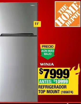 The Home Depot Refrigerador top mount winia oferta