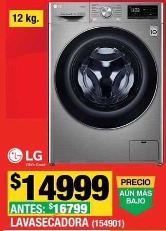 The Home Depot Lavasecadora 12kg silver vivace oferta