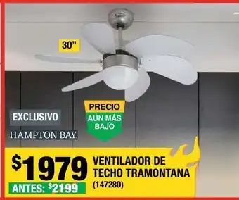 The Home Depot Ventilador de techo tramontana 30 pulgadas luz led oferta