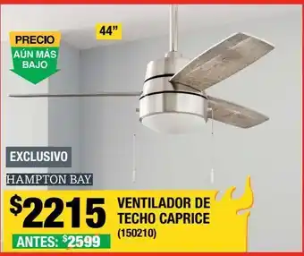 The Home Depot Ventilador de techo hampton bay oferta