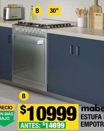 The Home Depot Estufa mabe de empotre 80 cm silver de gas lp convertible a gas natural oferta