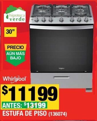 The Home Depot Estufa al piso whirlpool 30 pulgadas oferta