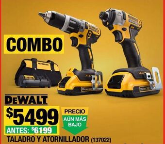 The Home Depot Combo de taladro percutor y atornillador + atornillador de impacto dewalt oferta