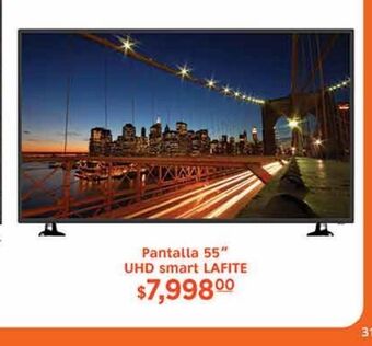 La Comer Pantalla 55" uhd smart lafite oferta