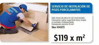 Sodimac Homecenter Servicio de instalación de pisos porcelanato oferta