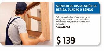 Sodimac Homecenter Servicio de instalación de repisa, cuadro o espejo oferta