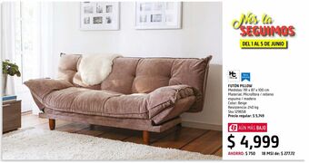 Sodimac Homecenter Futón pillow tela café oferta