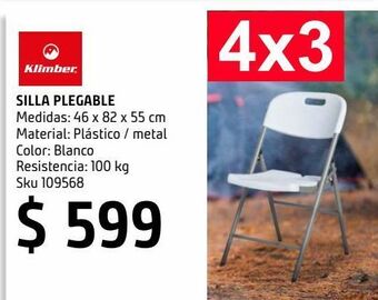 Sodimac Homecenter Silla plegable blanca oferta