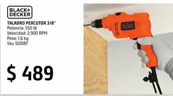 Sodimac Homecenter Taladro percurtor 3/8 pulgadas 550 watts black & decker oferta