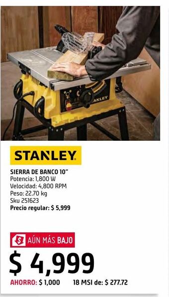 Sodimac Homecenter Sierra de banco 10 pulg 1800w oferta