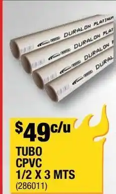 Tubo cpvc 1/2 x 3m