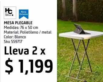 Mesa plegable 75 x 74 x 49.5 cm